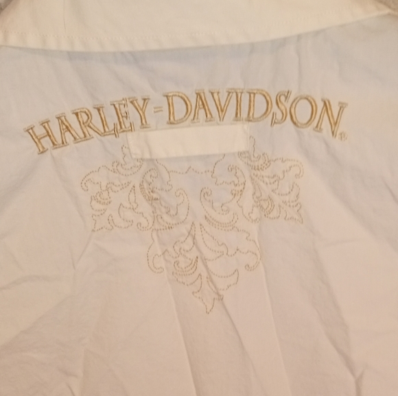 Harley Davidson white button up shirt size large - Picture 5 of 5